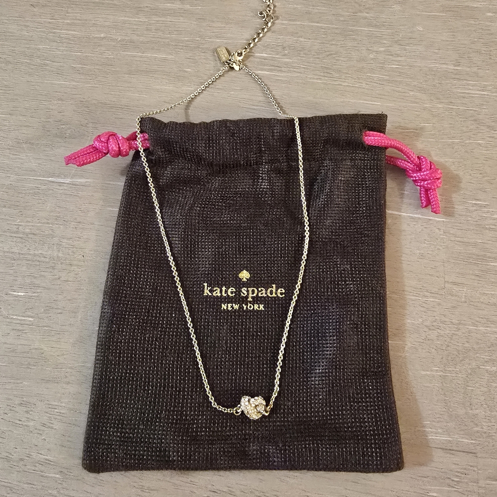 Kate Spade Knot Pendant Necklace and Dust Bag